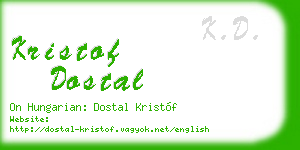 kristof dostal business card